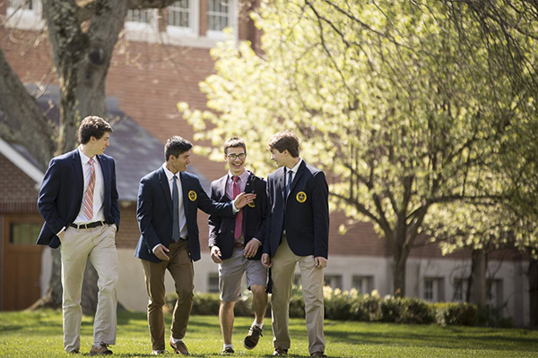 Boys on campus at Trinity-Pawling