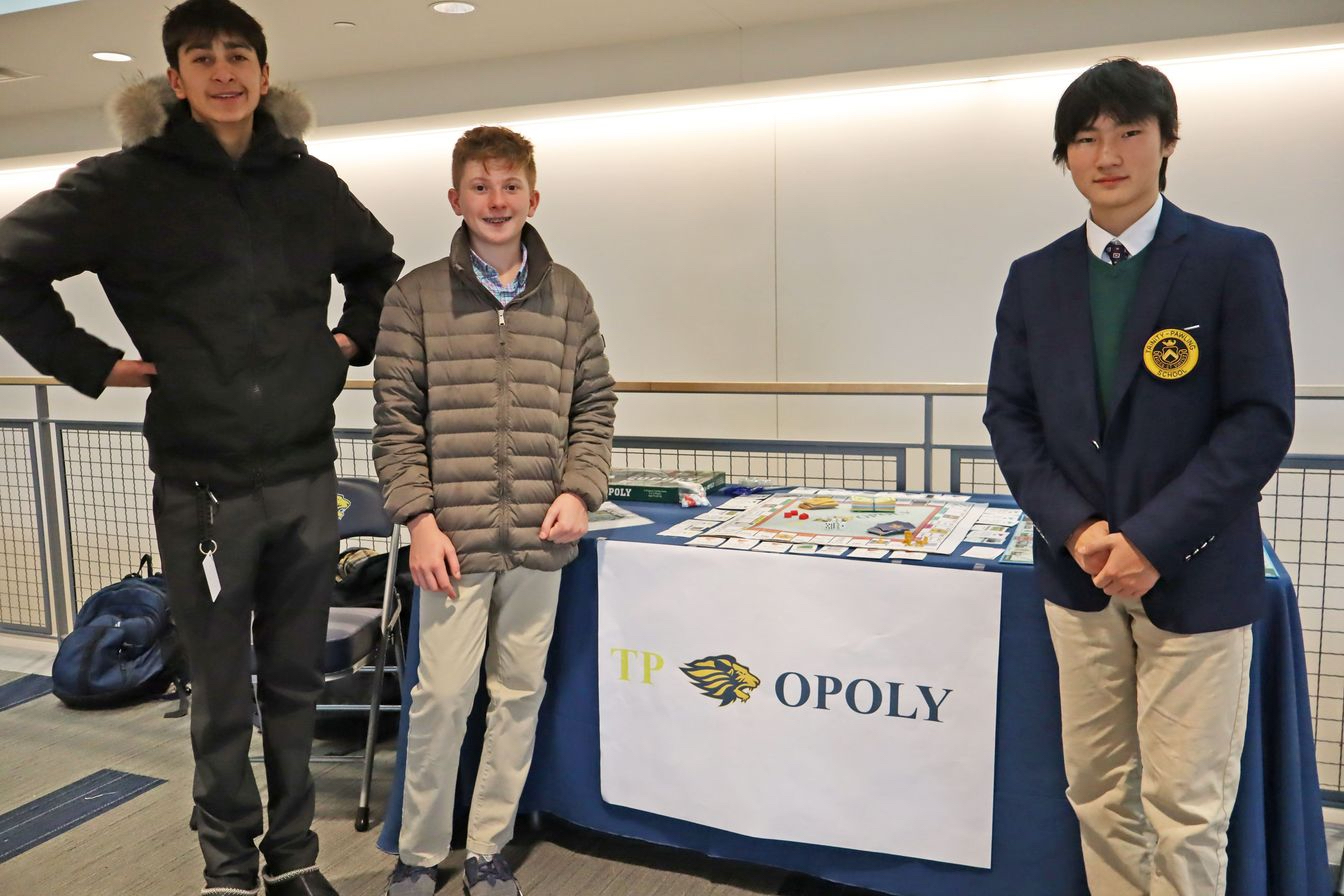 Students presenting their TPopoly Winter Project